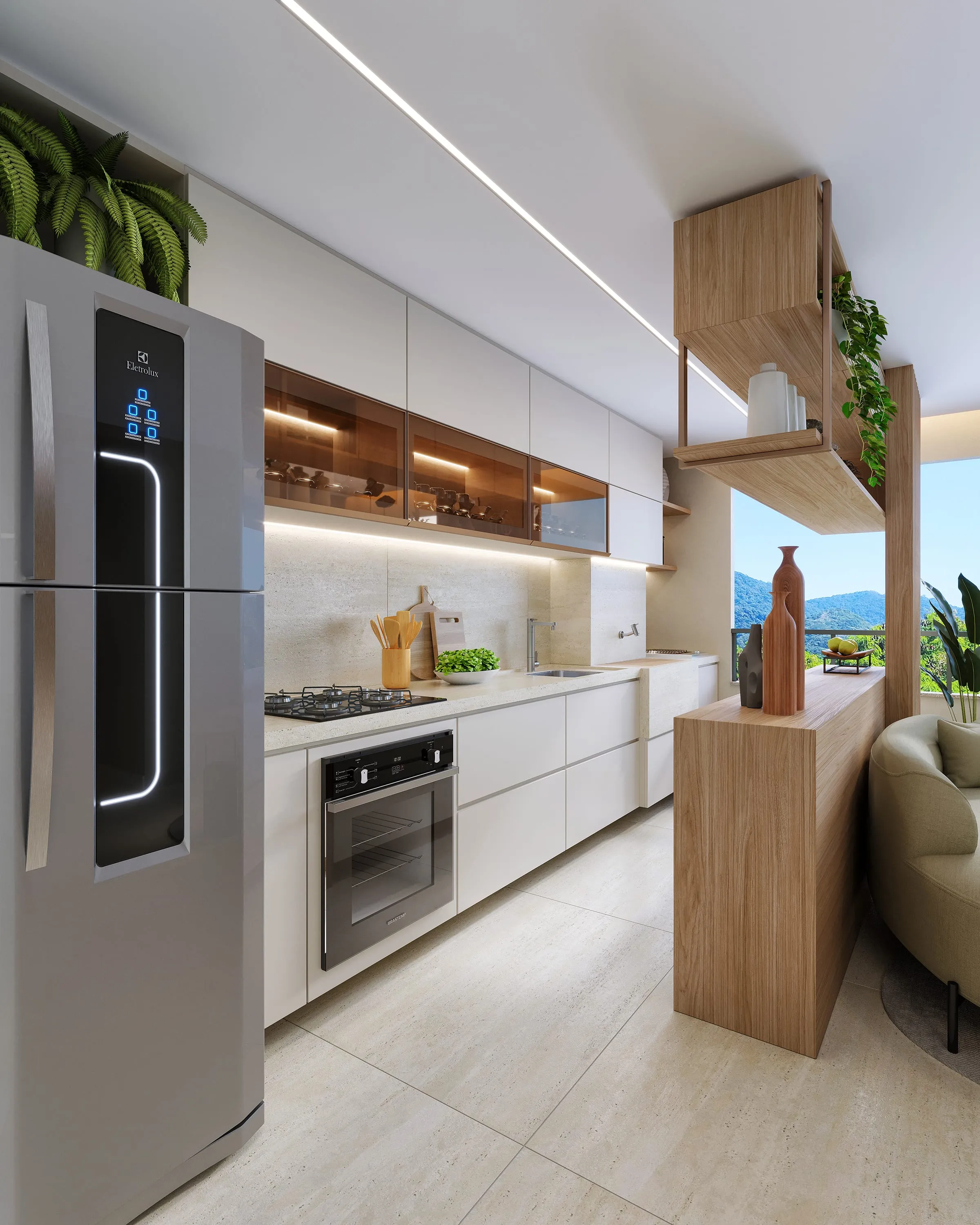 Cozinha do apartamento decorado